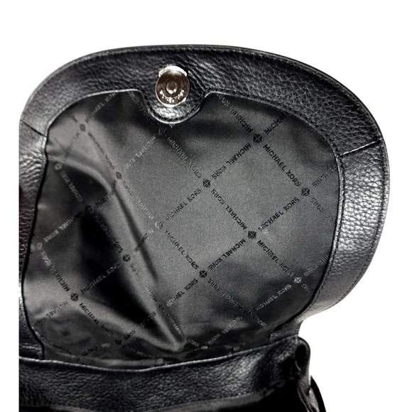 Michael Kors Backpack Daypack Riley Pebbled Leather Black 